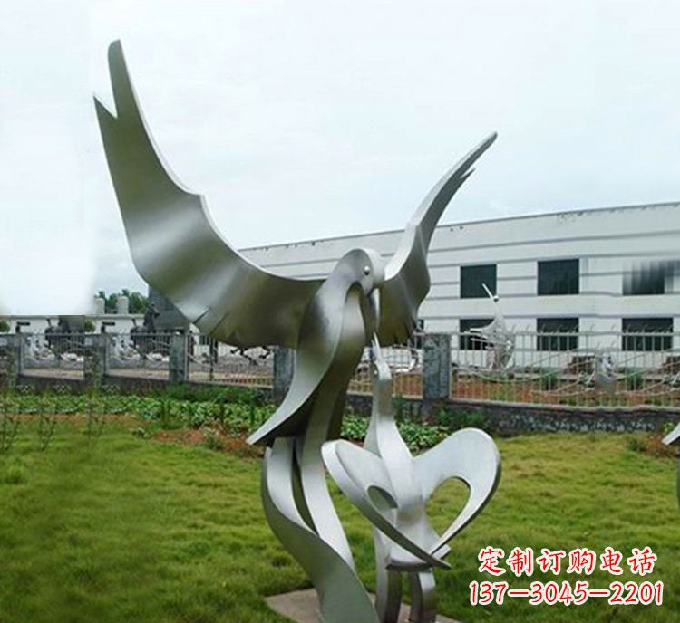泰安“喂食”不锈钢动物鸟类景观雕塑,公园校园中国文化传承雕塑
