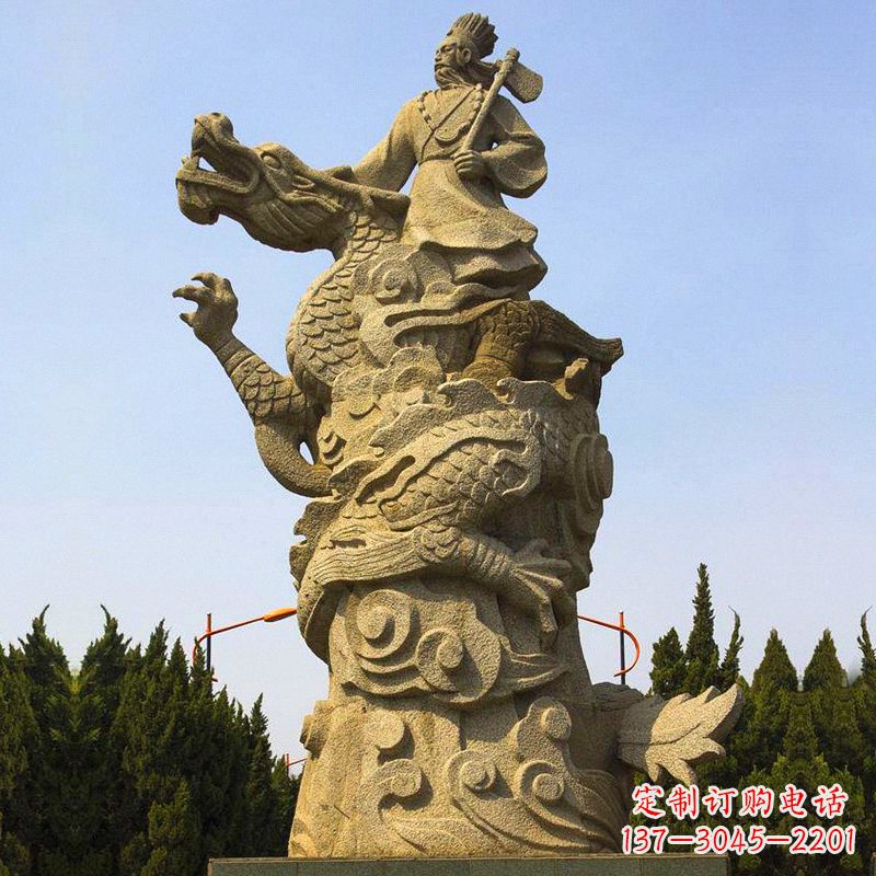 泰安颛顼砂岩石雕像传承古代历史人物雕塑之美