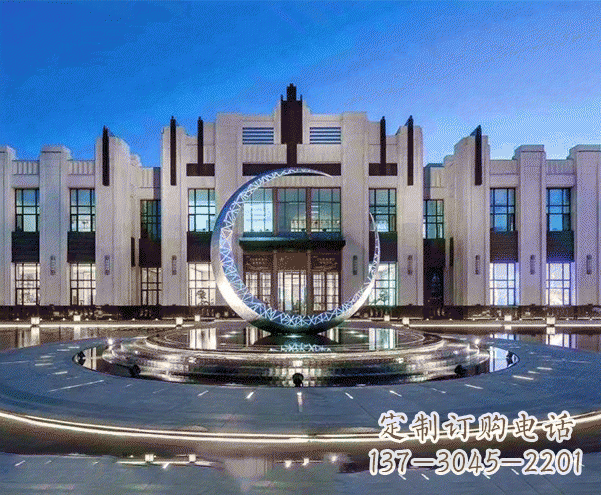泰安高档不锈钢月亮摆件