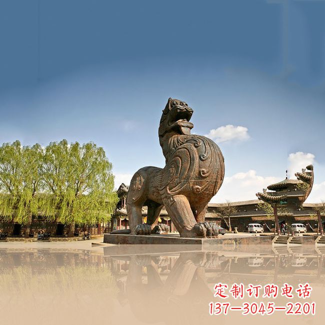 泰安铜雕狴犴雕塑-景区园林广场神兽景观摆件