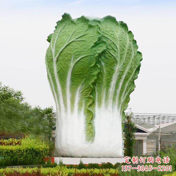 泰安铜雕刻白菜-公园园林大型玻璃钢仿真植物景观雕塑