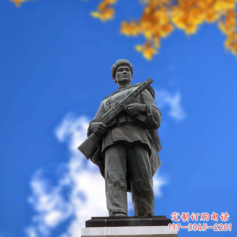 泰安中国著名抗战英雄人物邱少云石雕塑像