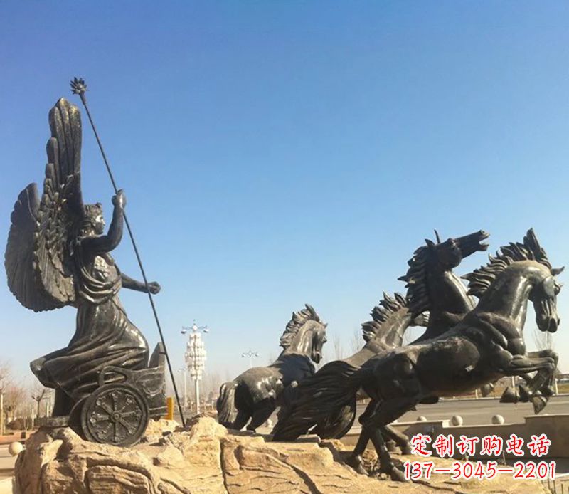 泰安阿波罗战车小区景观铜雕 (3)