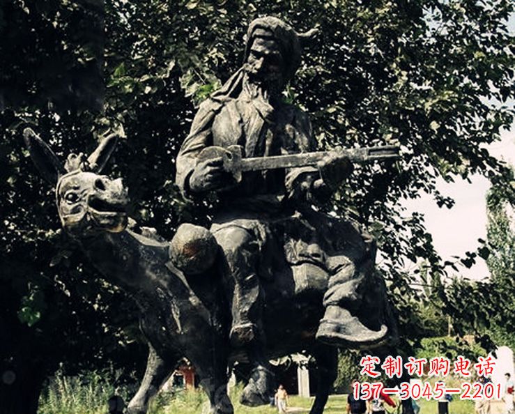 泰安阿凡提和小毛驴公园景观铜雕