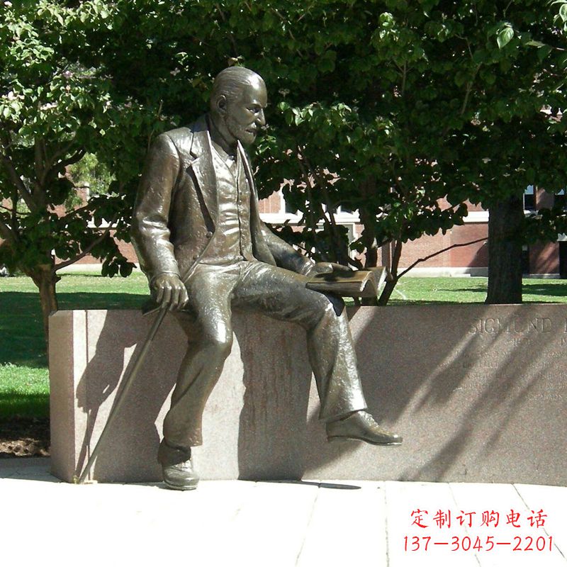 泰安弗洛伊德情景雕塑赞美奥地利精神病医师的纯铜艺术