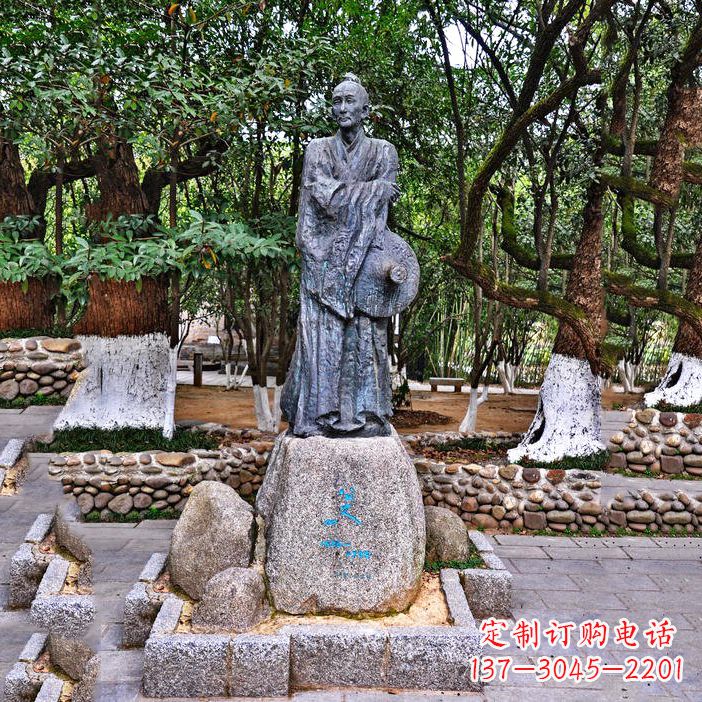 泰安朱耷——中国古代历史名人著名画家铜雕像