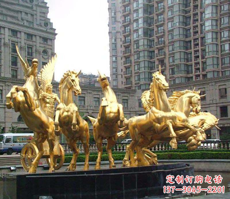 泰安八马群阿波罗铜雕