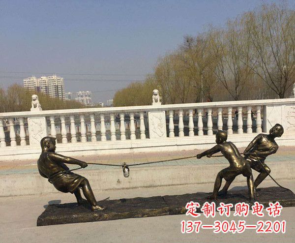泰安拔河儿童雕塑