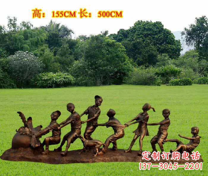 泰安拔萝卜人物铜雕1