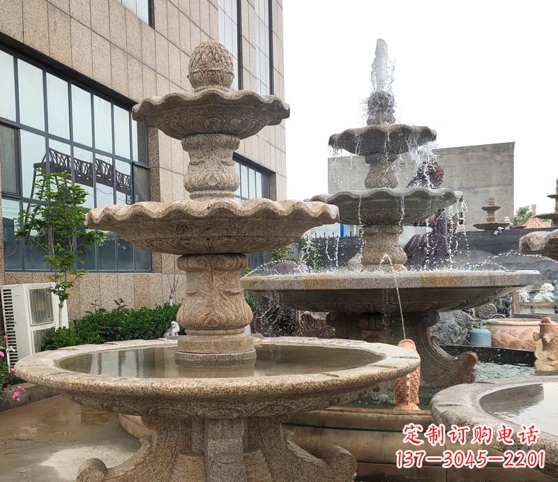 泰安“白麻石质天然喷泉雕塑”