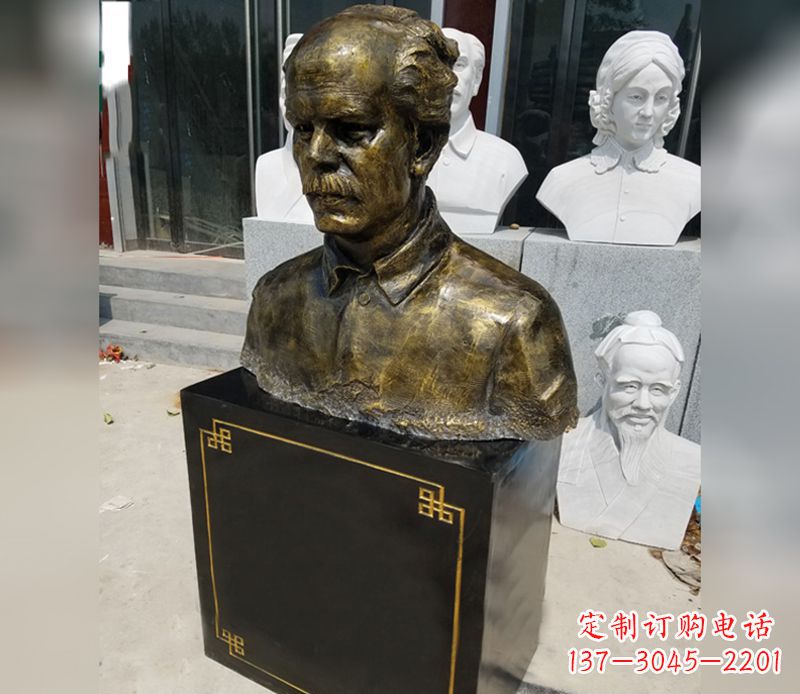 泰安白求恩胸像铜雕2