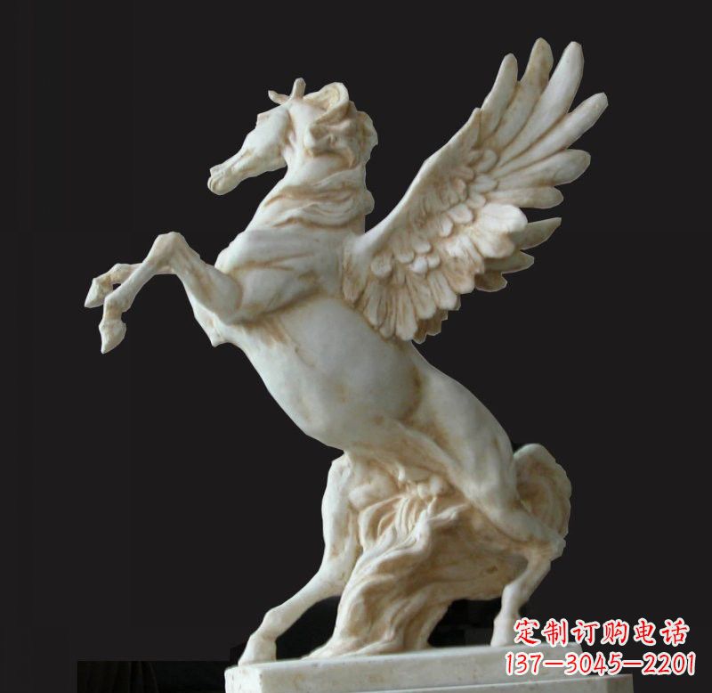 泰安白色飞马艺术石雕