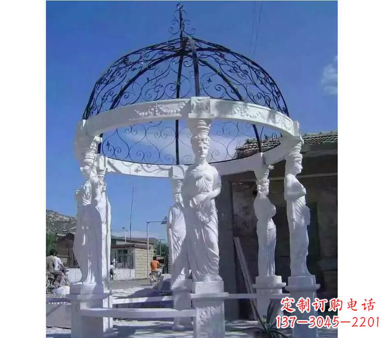 泰安白色欧式石头凉亭