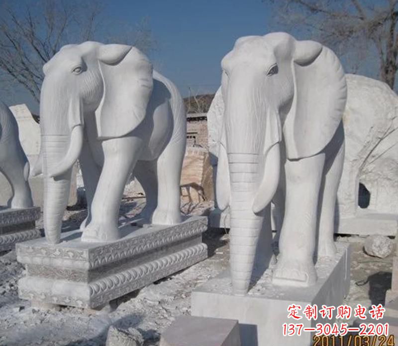 泰安白色石头大象
