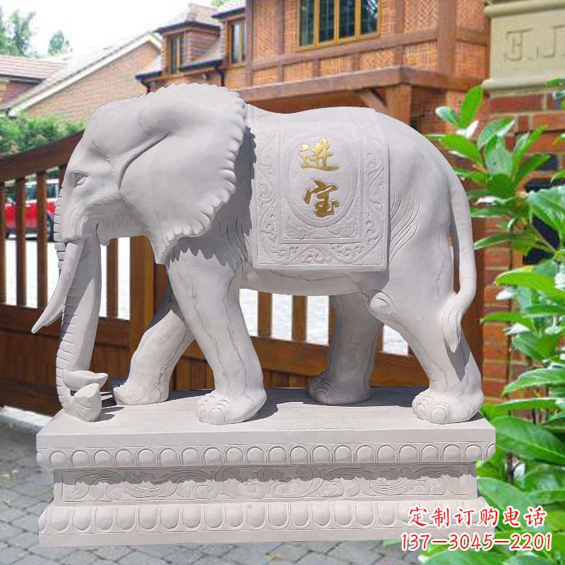 泰安白石雕大象