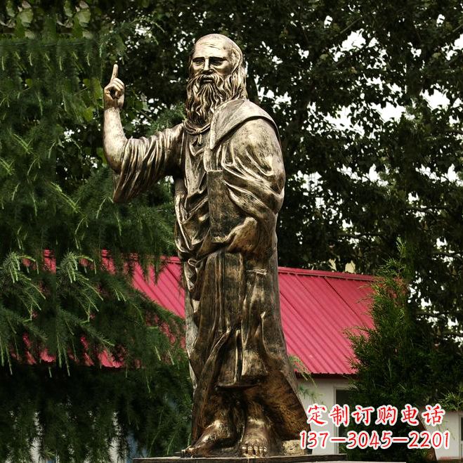 泰安柏拉图玻璃钢仿铜雕像-古希腊哲学家雕塑