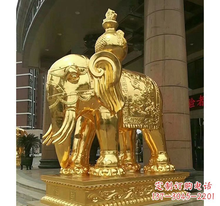 泰安宝瓶大象铜雕