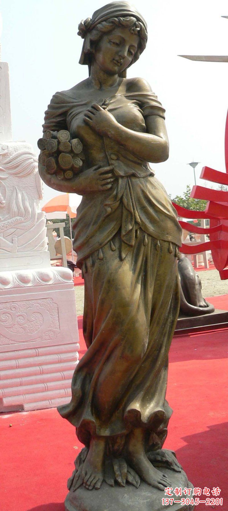 泰安少女梦想铜雕