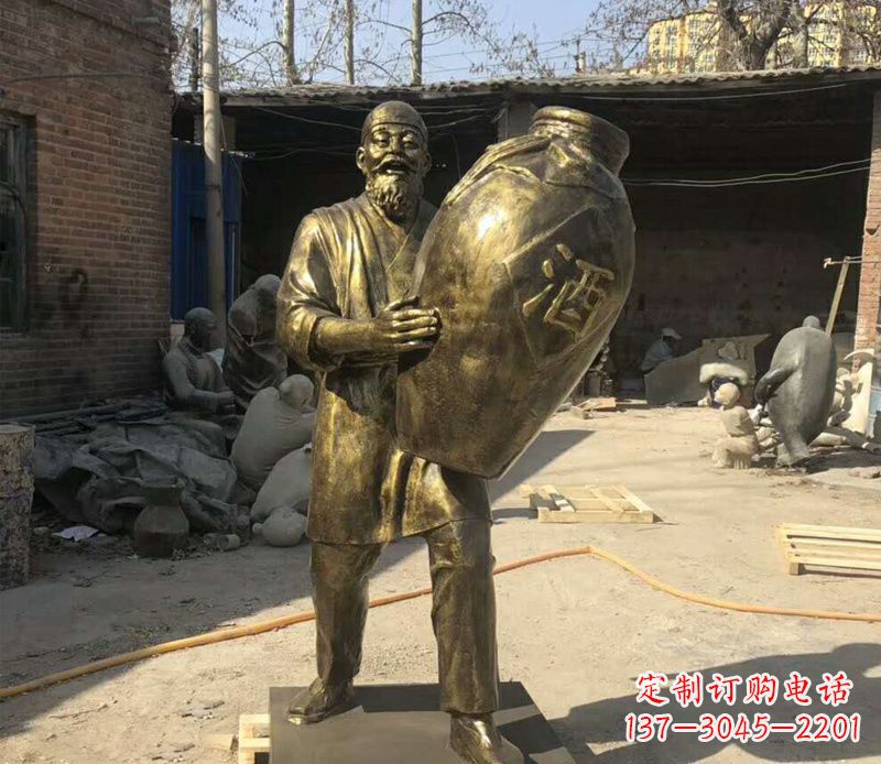 泰安精美酒坛铜雕