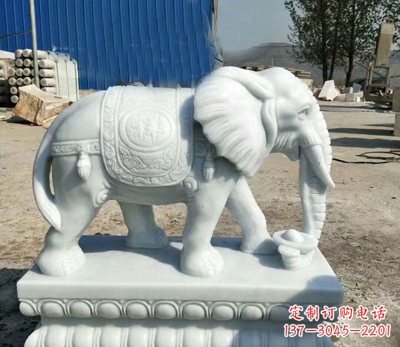 泰安大象汉白玉吊坠