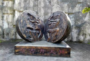 泰安“盘古开天”铜雕景观雕塑