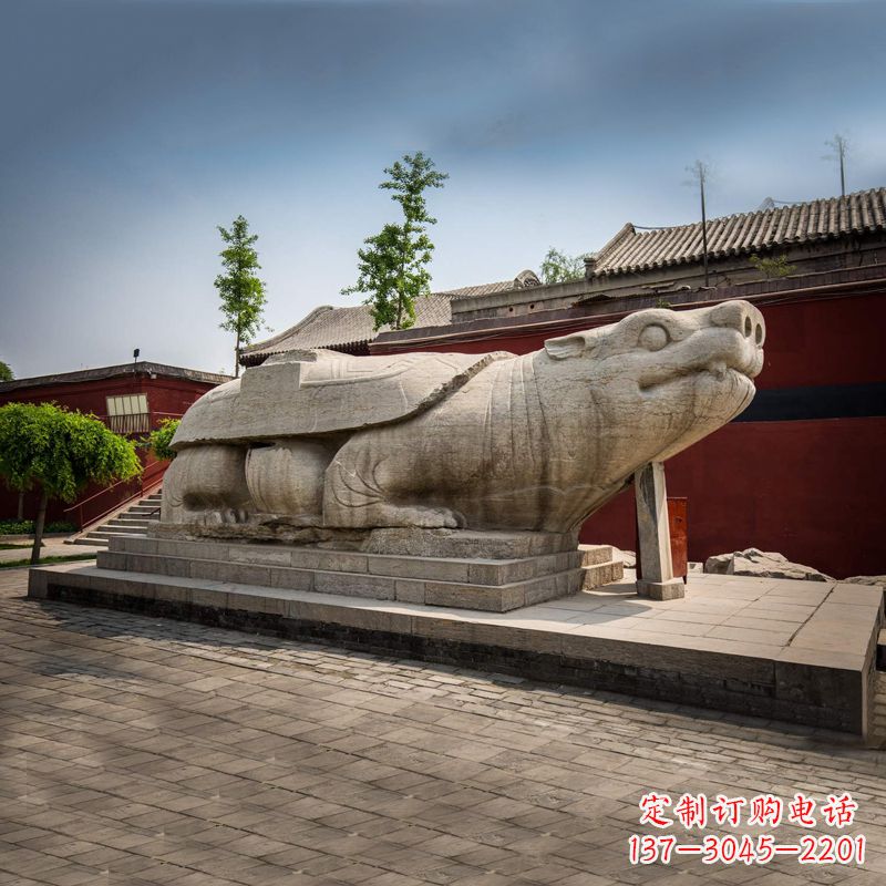 泰安赑屃身上有佛的雕塑-寺庙景点广场神兽动物雕塑
