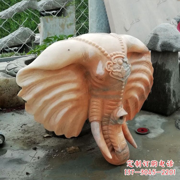 泰安精美大象头雕塑