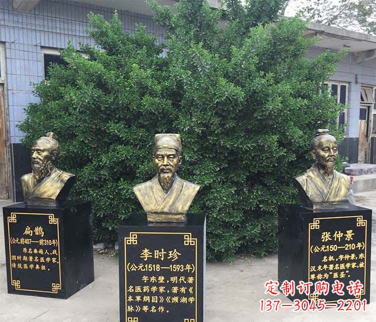 泰安扁鹊李时珍张仲景胸像古代人物铜雕