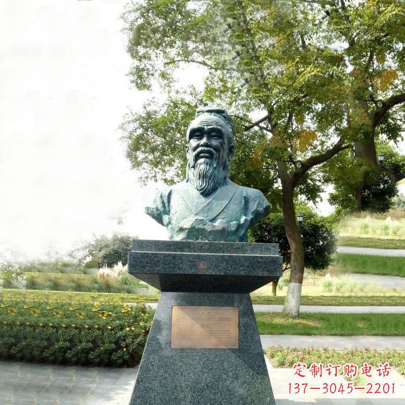 泰安扁鹊石雕头像中国古代医学传奇