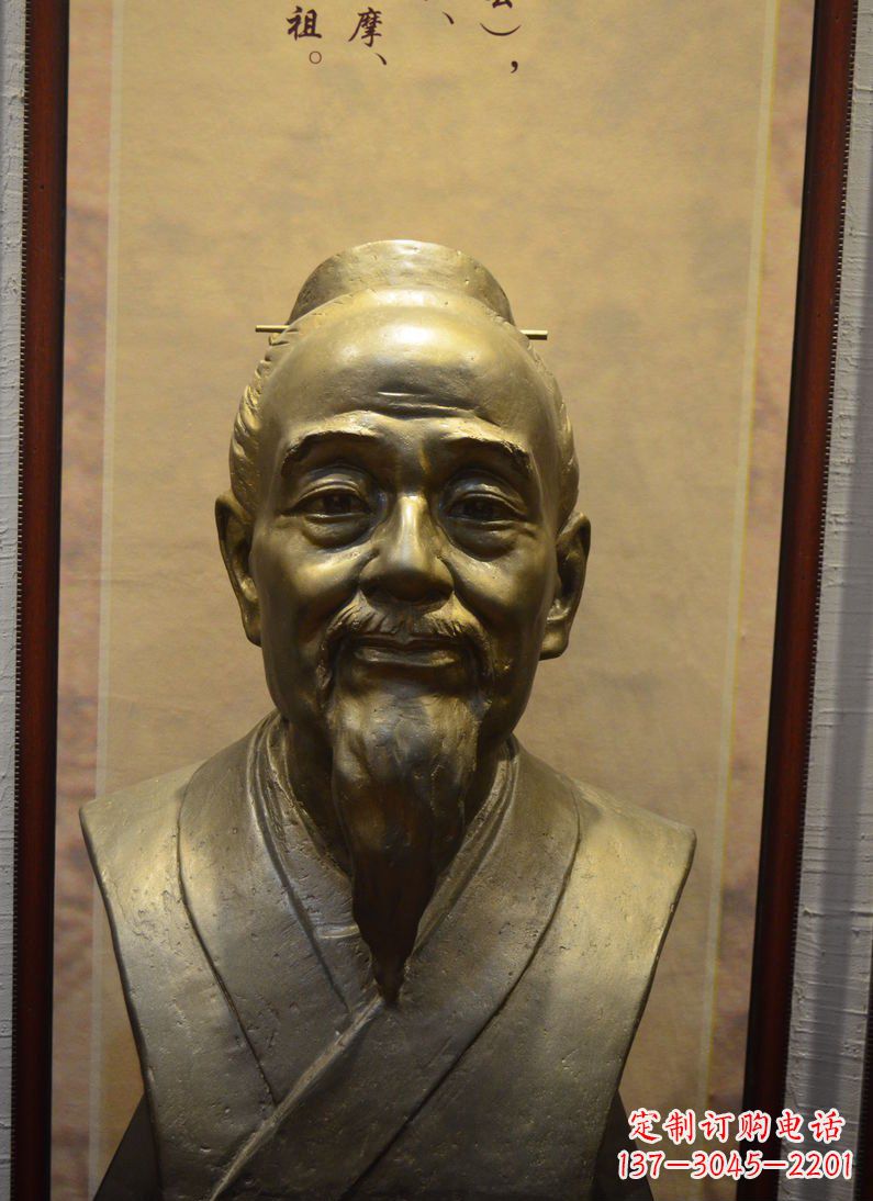 泰安扁鹊胸像古代医学家铜雕