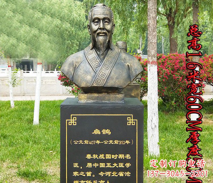泰安扁鹊胸像古代名医铜雕
