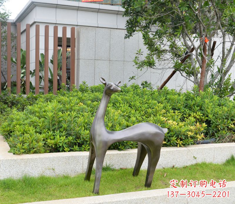 泰安别墅抽象小鹿铜雕