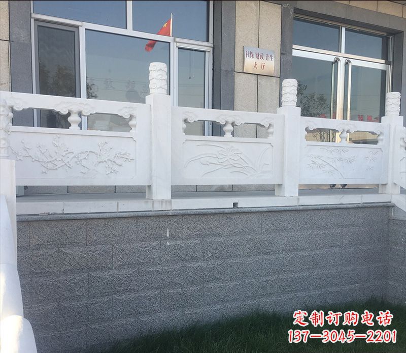 泰安别墅汉白玉栏板景观石雕 (2)