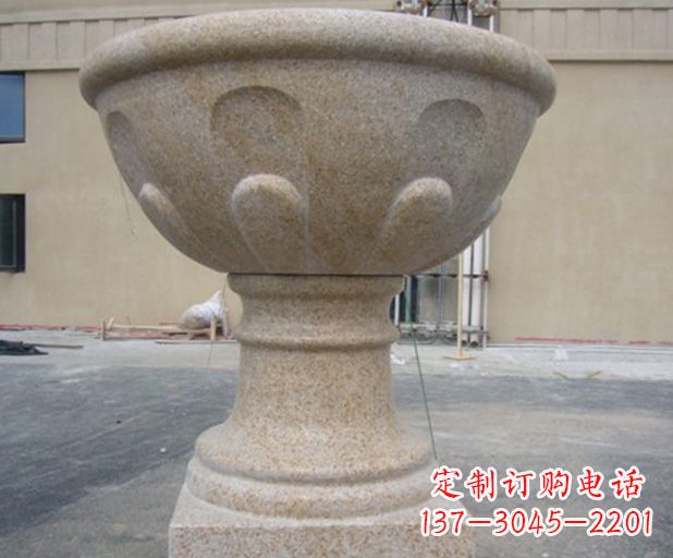 泰安别墅景观大理石花盆石雕 (3)