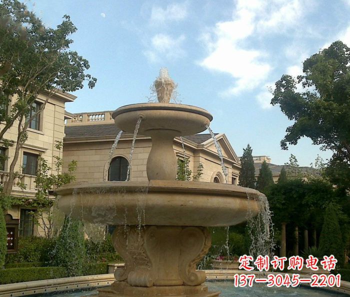 泰安别墅景观大理石喷泉雕塑