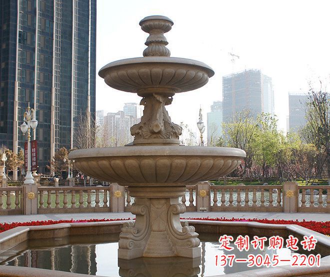 泰安别墅景观大型喷泉石雕