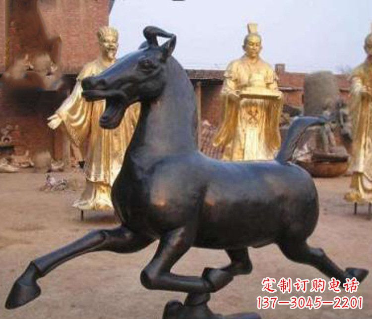 泰安别墅景观动物马铜雕塑_1