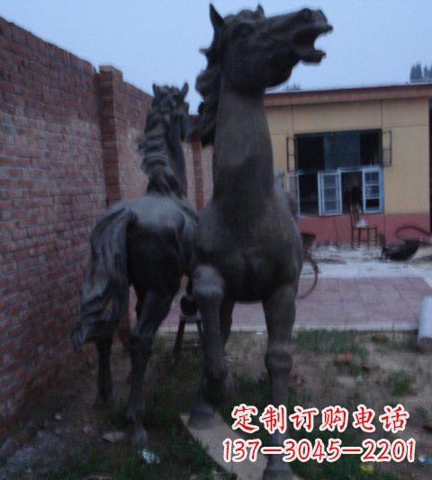 泰安别墅景观动物马铜雕塑_2