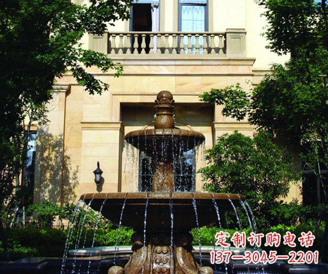 泰安别墅景观多层喷泉石雕 (2)
