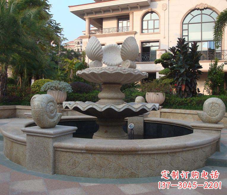 泰安别墅景观多层喷泉石雕