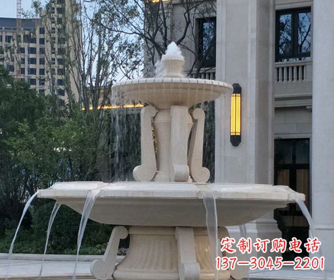 泰安别墅景观汉白玉喷泉石雕 (2)