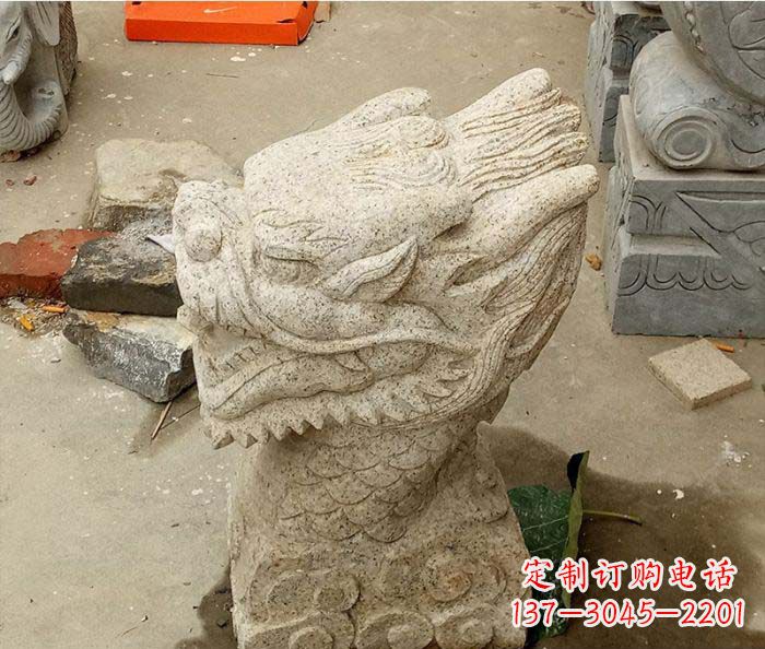 泰安别墅景观龙头喷泉石雕