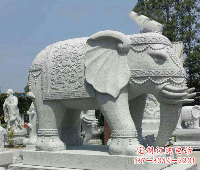 泰安别墅景观缅甸大象石雕