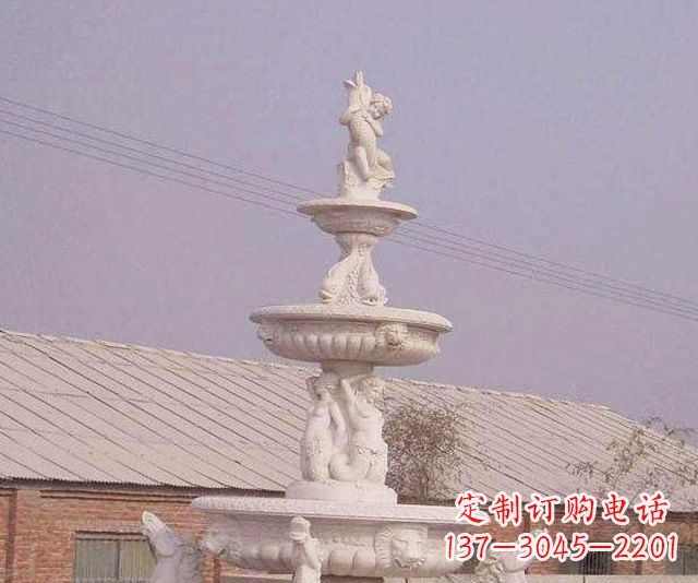 泰安天使般的宁静——别墅景观天使喷泉石雕