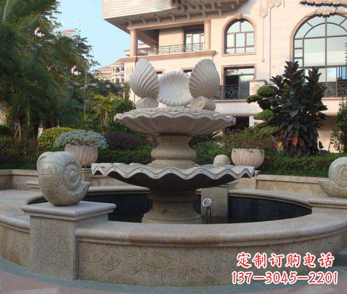 泰安别墅景观蜗牛喷泉石雕