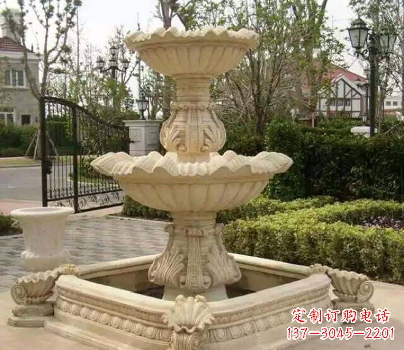 泰安优雅精致的喷泉石雕