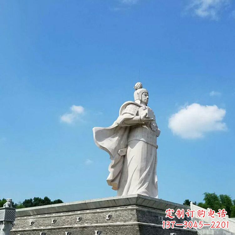泰安兵仙韩信汉白玉石雕-景区古代著名将领军事家雕像