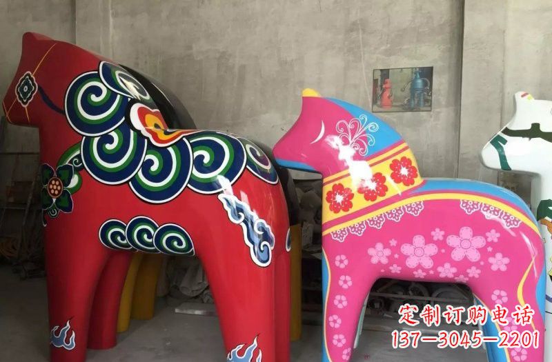 泰安玻璃钢彩绘抽象独角兽