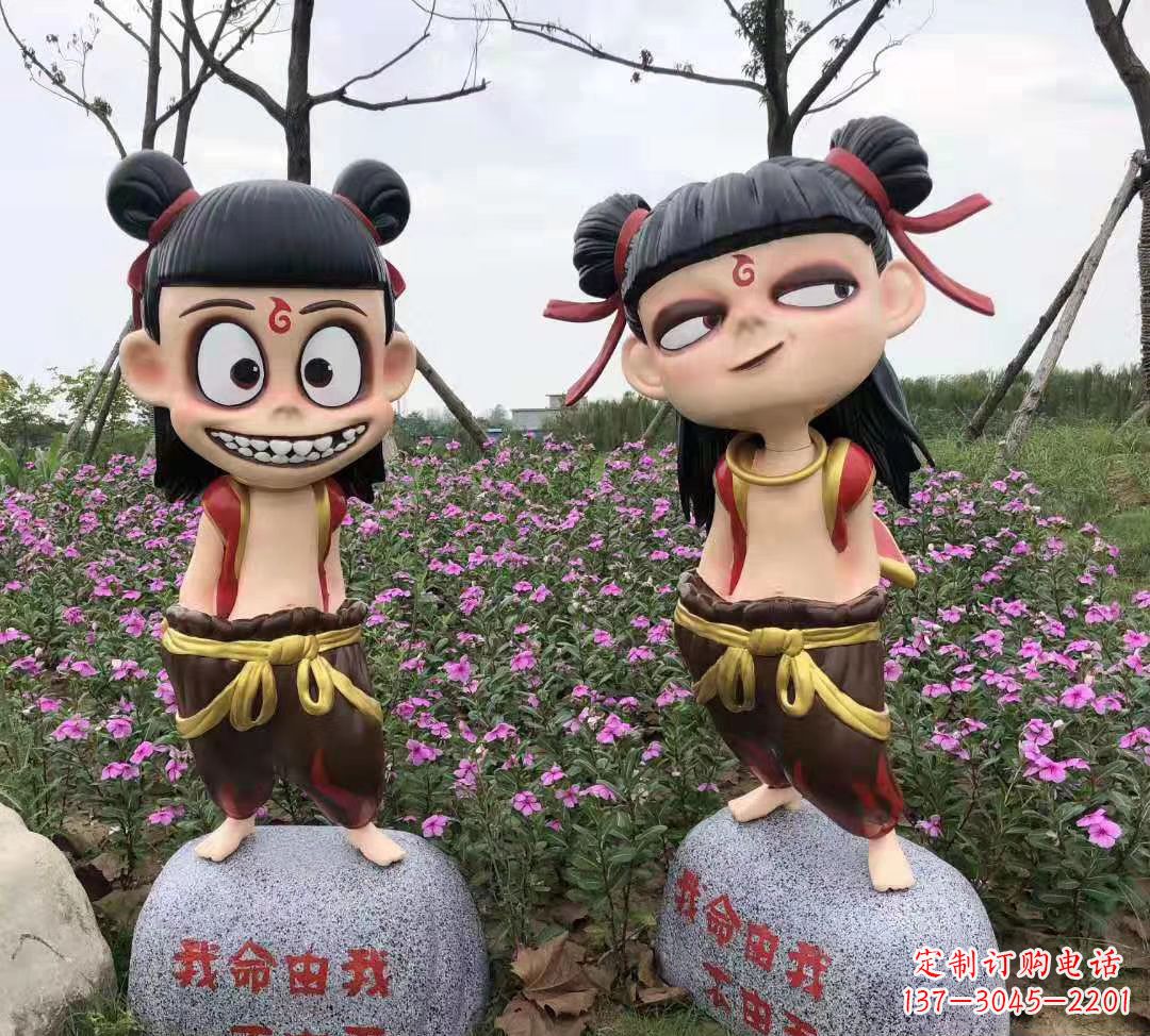 泰安玻璃钢彩绘哪吒