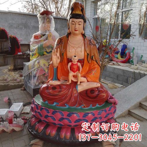 泰安玻璃钢彩绘送子观音雕塑